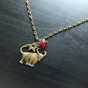 Anklet, Brass Bull Taurus Red Bead 10" new old stock fashion jewelry